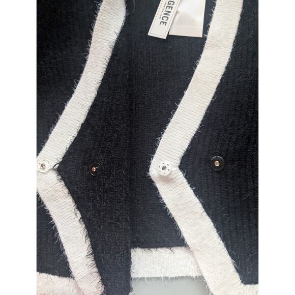 NWT L'AGENCE Georgia Contrast Cardigan Blazer Size XXL Black/White #3D513 - Picture 7 of 14